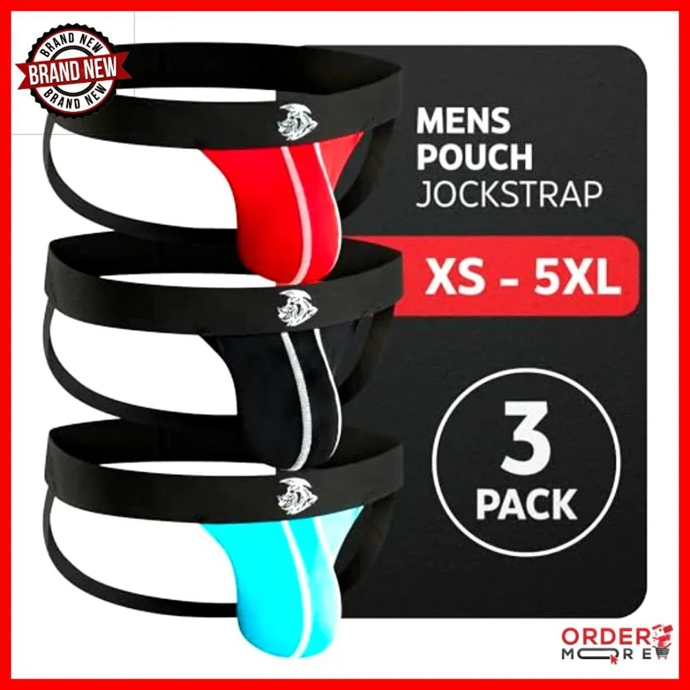 3 Pack Nylon Mesh Modal Jockstrap with ABCD Pouch XS to XL